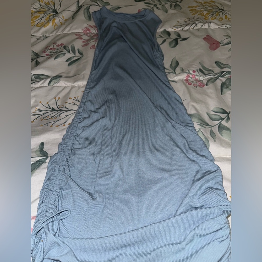 Size s baby blue side tie midi dress